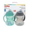 image:imageNuby ClikIt NoSpill Soft Spout Training Sippy Cup with Handles  2Pack 10 Oz  4 Months  NeutralAqua  Gray