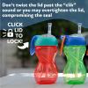 image:imageNuby NoSpill ClikIt Flexi Straw Sippy Cup with Carabiner Clip  3Pack 10 oz  Baby Sippy Cup for 6 Month Old with Easy Grip  AquaPinkPurpleRed  Green  Blue