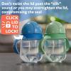 image:imageNuby NoSpill Clikit Silicone Straw Toddler Cup  2 Pack 8 oz  360 Weighted Straw Toddler Sippy Cup for 1 Year Old  BlueMint GreenGreen  Blue