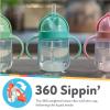 image:imageNuby NoSpill Clikit Silicone Straw Toddler Cup  2 Pack 8 oz  360 Weighted Straw Toddler Sippy Cup for 1 Year Old  BlueMint GreenPink  Aqua