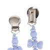 image:imageNuby Pacifinder Baby Pacifier Clip  2Pack  Pacifier Holder Clip with Convenient Hook Loop  Blue Dots and Green DinoBowtie