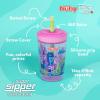 image:imageNuby Thirsty Kids Super Sipper  14oz NoSpill Toddler Cup with 360 Silicone Valve amp Swivel Straw  LeakResistant Durable EasyClean Design  2 pk  BoysPinkPurple