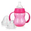 image:imageNuby 3 in 1 Baby Bottle to Training Sippy Cup  8 Oz Toddler Cups Spill Proof with Soft Spout Nipple amp Removable Grip Handles  Dishwasher Safe TealPink