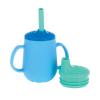 image:imageNuby 3Stage Training Cup Set  Silicone Tumbler with Spout and Straw Combo  4 oz  6 Months  Coral and SprinklesBlue
