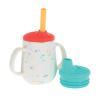 image:imageNuby 3Stage Training Cup Set  Silicone Tumbler with Spout and Straw Combo  4 oz  6 Months  Coral and SprinklesConfetti  Sprinkles