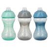 image:imageNuby ClikIt Soft Spout NoSpill Easy Grip Sippy Cup for Girls  3Pack 10 Oz  6 MonthsGray  Blue  Aqua