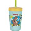 image:imageNuby Thirsty Kids Insulated Toddler Cup with Silicone Flexstraw  12 oz  Stainless Steel and LeakResistant  18 Months  Monster TrucksDinosaurs