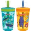 image:imageNuby Thirsty Kids Super Sipper  14oz NoSpill Toddler Cup with 360 Silicone Valve amp Swivel Straw  LeakResistant Durable EasyClean Design  2 pk  BoysAnimals  Space