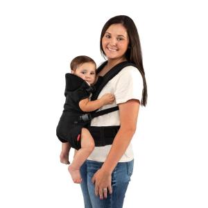 image:imageNuby Baby Carrier with 3 Carry Positions Adjustable Leg Support for M Position Padded Shoulder Straps amp Waist Belt  Lightweight Comfortable amp Secure Inward Outward amp Back Carry Option Black
