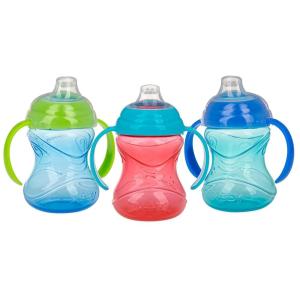 image:imageNuby ClikIt Grip N Sip Soft Spout NoSpill Training Sippy Cup with Handles  3Pack 10 oz  4 Months  BlueGreenRedRed  Blue  Green
