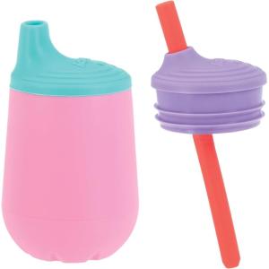 image:imageNuby First Training Cup Set  Silicone Tumbler with Spout and Straw Combo  4 oz  6 Months  Blue4 Ounces