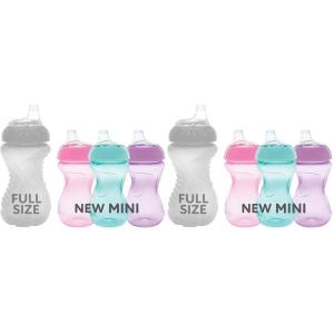 image:imageNuby Mini Gripper NoSpill Baby Sippy Cups with Soft Spout  3 Pack 6 oz  6 Months  PinkPurpleAqua6 Ounce Pack of 6
