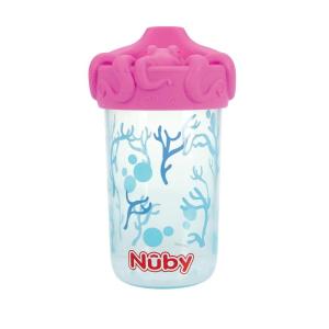 image:imageNuby No Spill 3D Character Sippy Cup with Soft Touch Flo Silicone Top 12 Ounce AlligatorPink