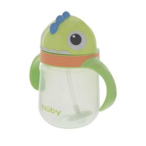 image:imageNuby NoSpill Clikit Silicone Straw Trainer Cup  8 oz  360 Weighted Straw Toddler Sippy Cup for 1 Year Old  DinoDino