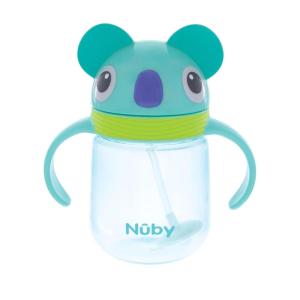 image:imageNuby NoSpill Clikit Silicone Straw Trainer Cup  8 oz  360 Weighted Straw Toddler Sippy Cup for 1 Year Old  DinoKoala