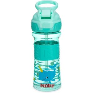 image:imageNuby Thirsty Kids FlipIt NoSpill Toddler Sippy Cup with Soft Spout  12 oz  18 Months  Aqua Camo  Back to School EssentialsAqua Narwahl