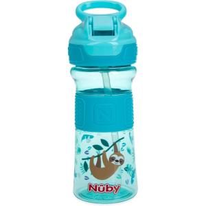 image:imageNuby Thirsty Kids FlipIt NoSpill Toddler Sippy Cup with Soft Spout  12 oz  18 Months  Aqua Camo  Back to School EssentialsBlue Sloth