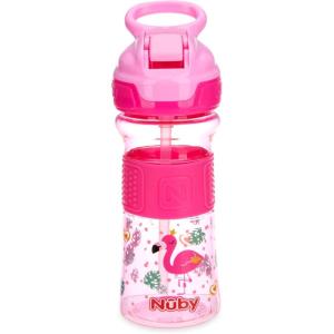 image:imageNuby Thirsty Kids FlipIt NoSpill Toddler Sippy Cup with Soft Spout  12 oz  18 Months  Aqua Camo  Back to School EssentialsPink Rainbows