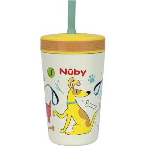 image:imageNuby Thirsty Kids Insulated Toddler Cup with Silicone Flexstraw  12 oz  Stainless Steel and LeakResistant  18 Months  Monster TrucksDogs