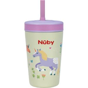 image:imageNuby Thirsty Kids Insulated Toddler Cup with Silicone Flexstraw  12 oz  Stainless Steel and LeakResistant  18 Months  Monster TrucksUnicorns