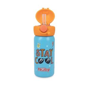 image:imageNuby Thirsty Kids No Spill FlipIt Active Stainless Steel Travel Cup or Water Bottle  14 Oz  18 Months  Mint Whale  Back to School Essentials2 count Pack of 1