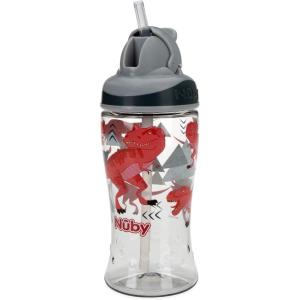 image:imageNuby Thirsty Kids No Spill FlipIt Boost Travel Cup with Soft Silicone Straw  12 Oz  18 Months  TRex  Back to School EssentialsTRex