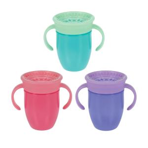 image:imageNuby Wonder Cup  SpillProof Toddler Sippy Cups  2 Pack 5 oz  Sip from All Sides  Leak Resistant  Easy Grip TwoHandle Design  PinkAquaPink  Purple  Aqua