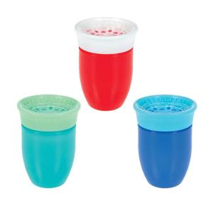image:imageNuby Wonder Cup  SpillProof Toddler Sippy Cups  3 Pack 7 oz  Sip from All Sides  Leak Resistant  Spoutless Transition Cup  AquaPurplePinkGreen  Red  Blue
