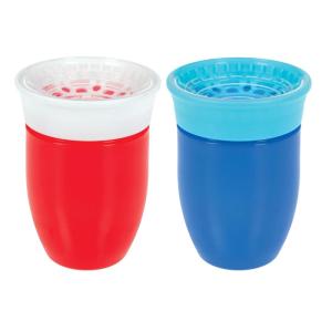 image:imageNuby Wonder Cup  SpillProof Toddler Sippy Cups  3 Pack 7 oz  Sip from All Sides  Leak Resistant  Spoutless Transition Cup  AquaPurplePinkRed  Blue