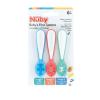 image:imageNuby Babys First Spoons Set  3Pack Feeding Utensils for Babies  6 MonthsBlue  Red  Aqua