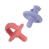 image:imageNuby Silicone Softees Pacifier and Teethers  5Pack Silicone Baby Pacifiers and Teethers  0 Months  Assorted Pastel ColorsPurple Bow and Pink Flowers