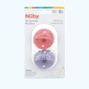 image:imageNuby Silicone Softees Pacifier and Teethers  5Pack Silicone Baby Pacifiers and Teethers  0 Months  Assorted Pastel ColorsPurple Bow and Pink Flowers