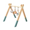 image:imageNuby Animal Adventures Wooden Baby Play Gym with Hanging Toys  Supports Early Infant Development  Easy to Fold for Storage and Travel