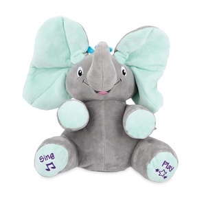 image:imageNuby Peek a Boo Friends Animated Plush Toy with Music and Interactive Play Bunny  Easter Basket Stuffers for Kids for Kids or ToddlersBaby Elephant
