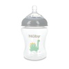 image:imageNuby 3Pack Infant Feeding Bottles with Slow Flow Breast Size Silicone Nipple 0 Months 8oz Delicate Koala Elephant Dinosaur PrintsKoala  Elephant  Dinosaur Pack of 3