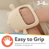 image:imageNuby Silicone Wrist Teething Mitten  Baby Teether Ring  3 Months  Green HedgehogCoral Bear