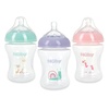 image:imageNuby 3Pack Infant Feeding Bottles with Slow Flow Breast Size Silicone Nipple 0 Months 8oz Delicate Koala Elephant Dinosaur PrintsLlama  Snail  Unicorn Pack of 3