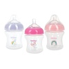 image:imageNuby 3Pack Infant Feeding Bottles with Slow Flow Breast Size Silicone Nipple 0 Months 8oz Delicate Koala Elephant Dinosaur PrintsStar  Rainbow  Butterfly Pack of 3
