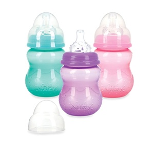 image:imageNuby Wide Neck NonDrip Bottle  Baby Bottles with AntiColic VariFlo Valve  3Pack 8 oz  0 Months  Yellow Blue GreenPink  Purple  Green