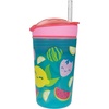 image:imageNuby All in One Snack Bowl and No Spill Soft Straw Cup  2 Pack Aqua Ocean Animals amp Green Puppy Dogs  Snack N Sip Holds 45 oz Container with Lid and 9 oz 270 ml Straw Cup 12 Months Aqua FruitsPink Butterflies
