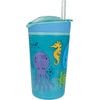 image:imageNuby All in One Snack Bowl and No Spill Soft Straw Cup  2 Pack Aqua Ocean Animals amp Green Puppy Dogs  Snack N Sip Holds 45 oz Container with Lid and 9 oz 270 ml Straw Cup 12 Months Aqua OceanGreen Puppies
