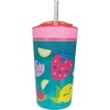 image:imageNuby All in One Snack Bowl and No Spill Soft Straw Cup  2 Pack Aqua Ocean Animals amp Green Puppy Dogs  Snack N Sip Holds 45 oz Container with Lid and 9 oz 270 ml Straw Cup 12 Months Aqua FruitsPink Butterflies