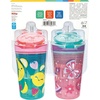 image:imageNuby All in One Snack Bowl and No Spill Soft Straw Cup  2 Pack Aqua Ocean Animals amp Green Puppy Dogs  Snack N Sip Holds 45 oz Container with Lid and 9 oz 270 ml Straw Cup 12 Months Aqua FruitsPink Butterflies