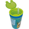 image:imageNuby All in One Snack Bowl and No Spill Soft Straw Cup  2 Pack Aqua Ocean Animals amp Green Puppy Dogs  Snack N Sip Holds 45 oz Container with Lid and 9 oz 270 ml Straw Cup 12 Months Aqua MonstersGrey Cars