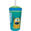 image:imageNuby All in One Snack Bowl and No Spill Soft Straw Cup  2 Pack Aqua Ocean Animals amp Green Puppy Dogs  Snack N Sip Holds 45 oz Container with Lid and 9 oz 270 ml Straw Cup 12 Months Aqua MonstersGrey Cars
