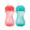image:imageNuby 2Pack No Spill Easy Grip Trainer Cup 10 oz Blue and GreenAquaCoral