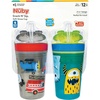 image:imageNuby All in One Snack Bowl and No Spill Soft Straw Cup  2 Pack Aqua Ocean Animals amp Green Puppy Dogs  Snack N Sip Holds 45 oz Container with Lid and 9 oz 270 ml Straw Cup 12 Months Aqua MonstersGrey Cars