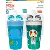 image:imageNuby All in One Snack Bowl and No Spill Soft Straw Cup  2 Pack Aqua Ocean Animals amp Green Puppy Dogs  Snack N Sip Holds 45 oz Container with Lid and 9 oz 270 ml Straw Cup 12 Months Aqua OceanGreen Puppies